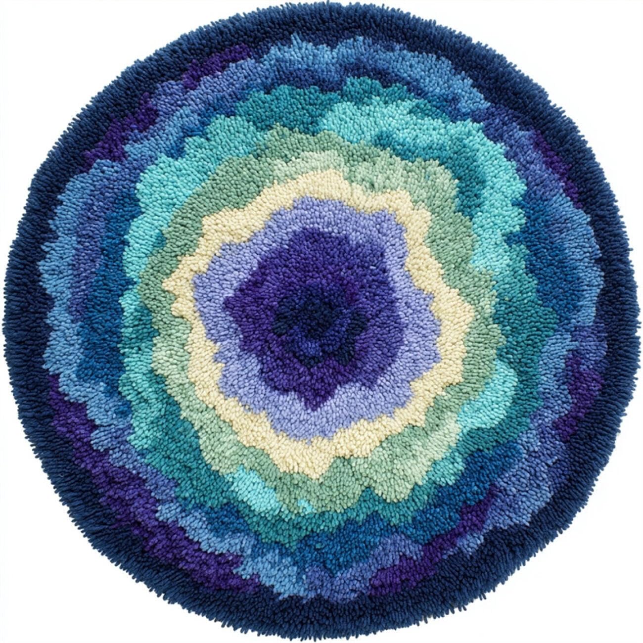 Kitquiver Rug Making Kit for Adults Abstract Flowers 60x60cm