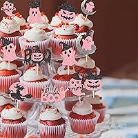 Vista 130 de Rsstarxi Paquete de 36 adornos para cupcakes de Halloween, bruja, fantasma, magdalenas, murciélagos, arañas, gatos, decoración de pasteles