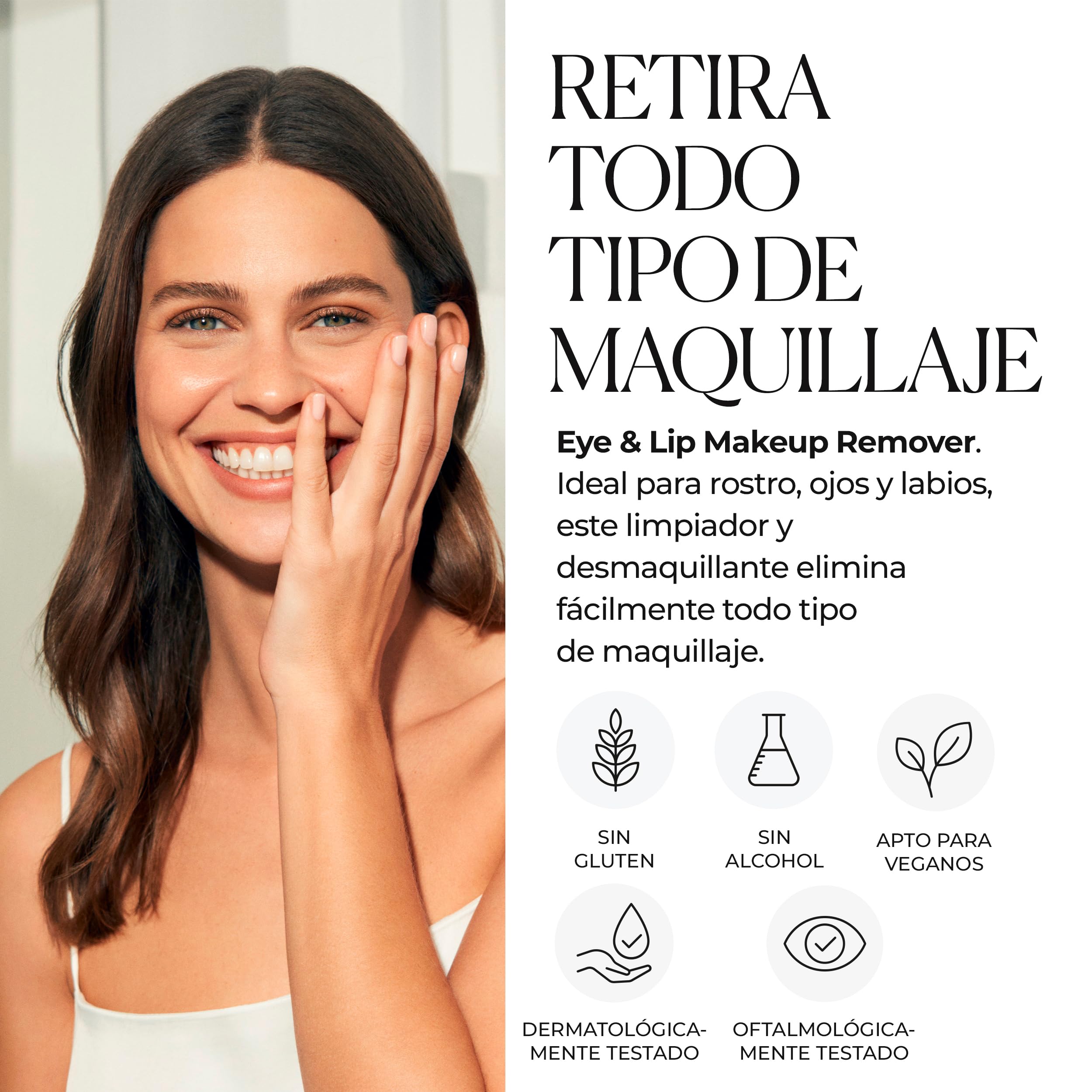 Natura Bissé Eye And Lip Makeup Remover | Desmaquillador de Ojos y Labios con Extracto de Té Verde y Betaína | Limpiador Bifásico para Pieles Sensibles | 100 ml