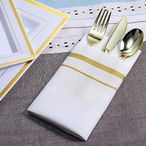 Miniatura 20 de FOCUSLINE 200 servilletas de baño desechables de tacto de lino, toallas de papel suave y absorbente, toallas de mano de papel similar a la tela