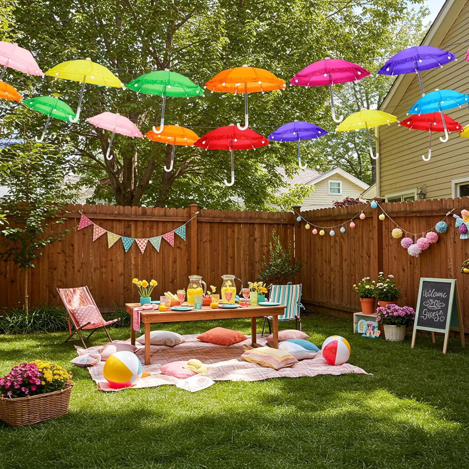 Eccliy 12 Pcs Mini Umbrella 11.8 Inch Colorful Tiny Plant Umbrella Adjustable Beach Sunny Rainy 1:6 Scale Cute Parasol for Photography Prop Supplies Home Decorations, 8 Colors (Classic Color)