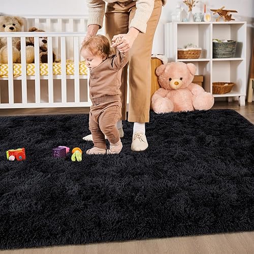 Miniatura 3 de Merelax - Tapete moderno grande afelpado para habitación, sala, habitación de niños y guardería, tapete decorativo suave, cómodo y antideslizante