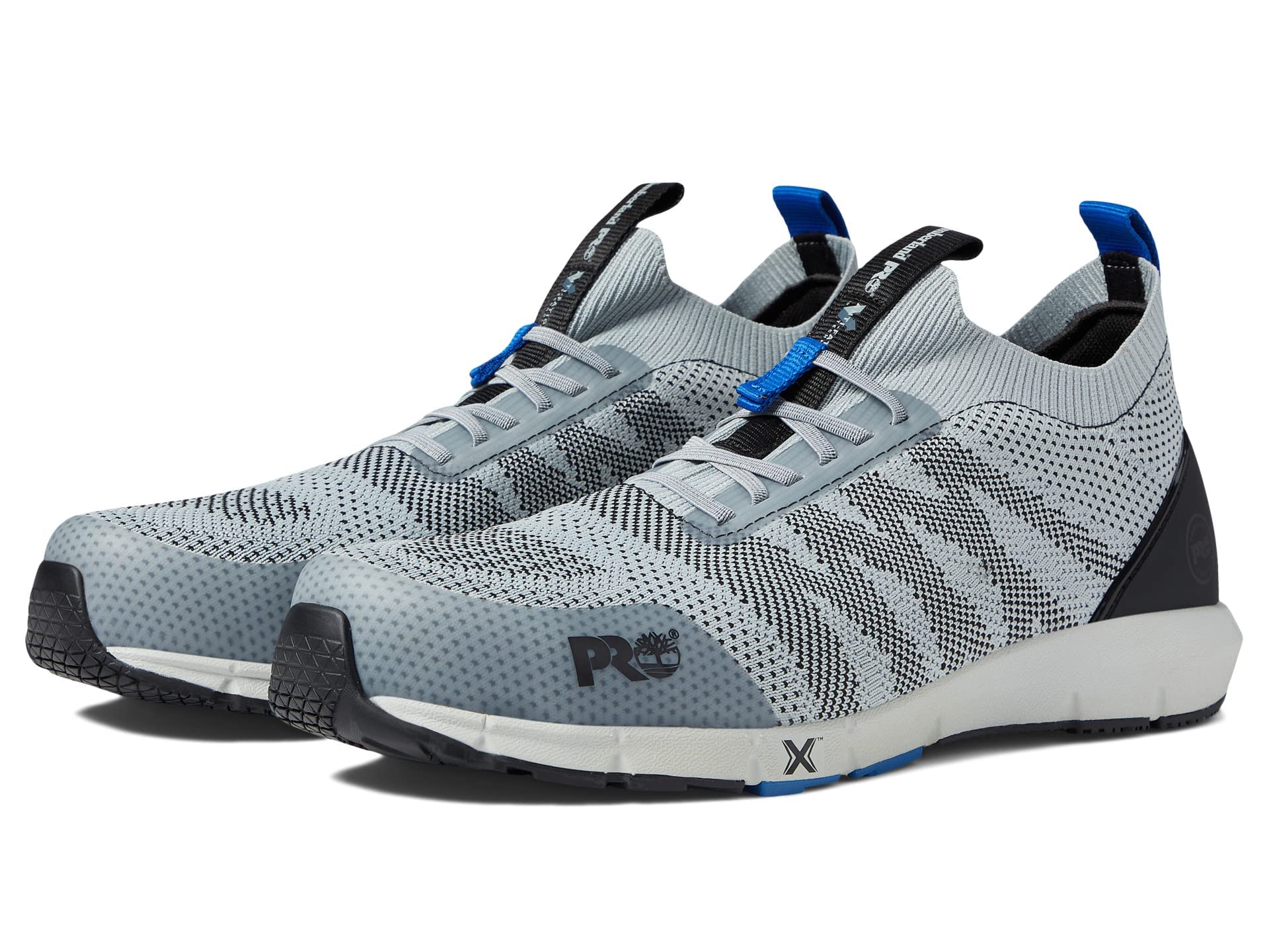 Timberland PRO® Radius Knit Composite Safety Toe Work Shoes – Rubber Outsoles – Moisture Absorbent - Breathable Grey/Blue 9.5 D - Medium