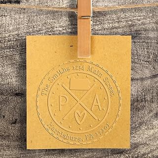 Personalized Soft PA Home Address Embosser Seal Stamp - Customizable Mailing Embossed Stamp, 1-5/8 Round, Made-to-Order Embosser Return for Unique Home Decor - Homeowners