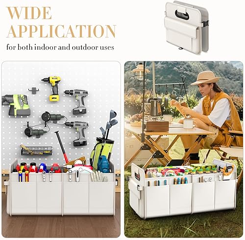 Miniatura 6 de Organizador de maletero para SUV y sedán, organizadores y almacenamiento de automóvil, correas plegables y ajustables impermeables, organización de