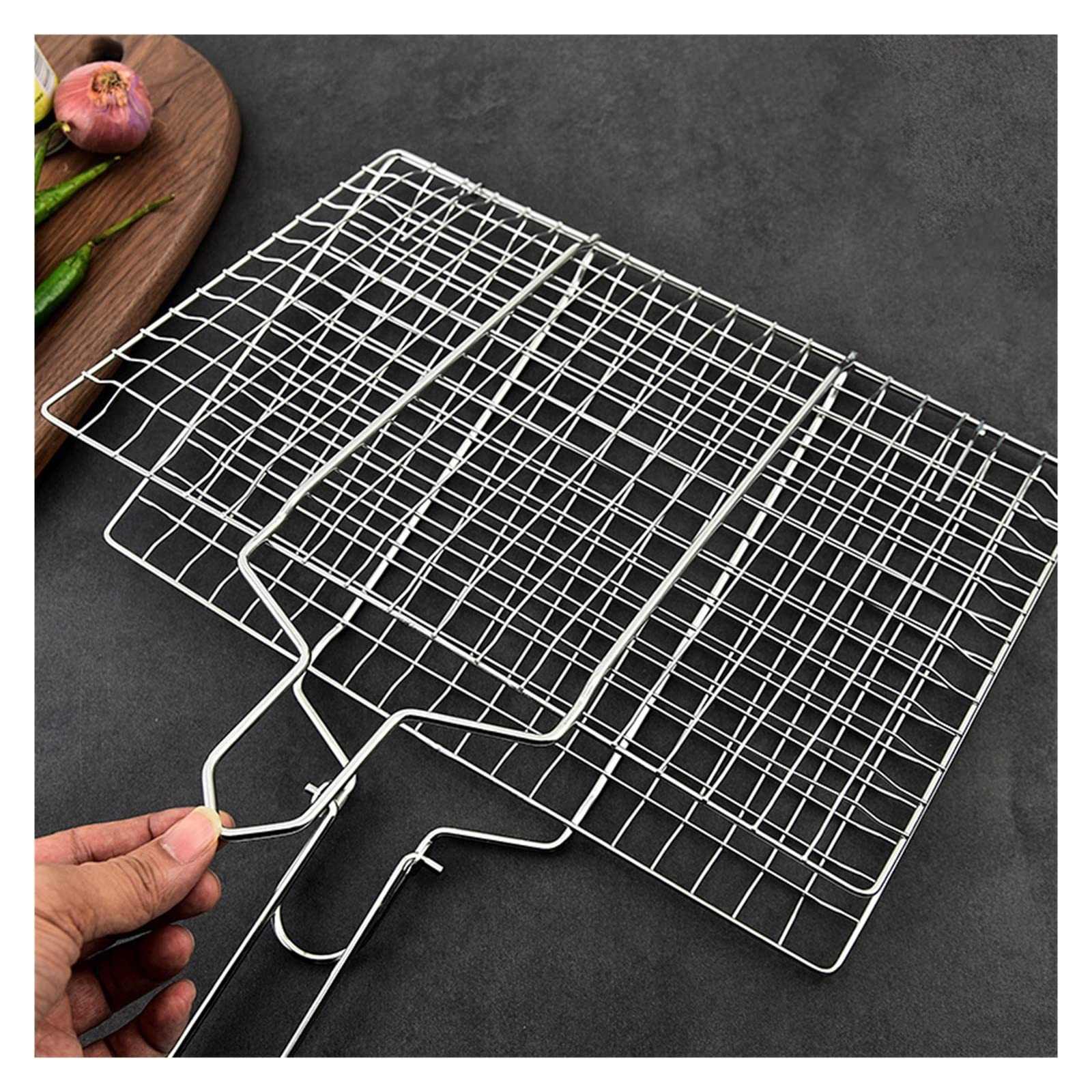 Cestello per grigliare cilindrico in rete metallic Cestello for griglia portatile Cestello for griglia in acciaio inossidabile Manico rimovibile Accessori for griglia Verdure for griglia all'aperto (
