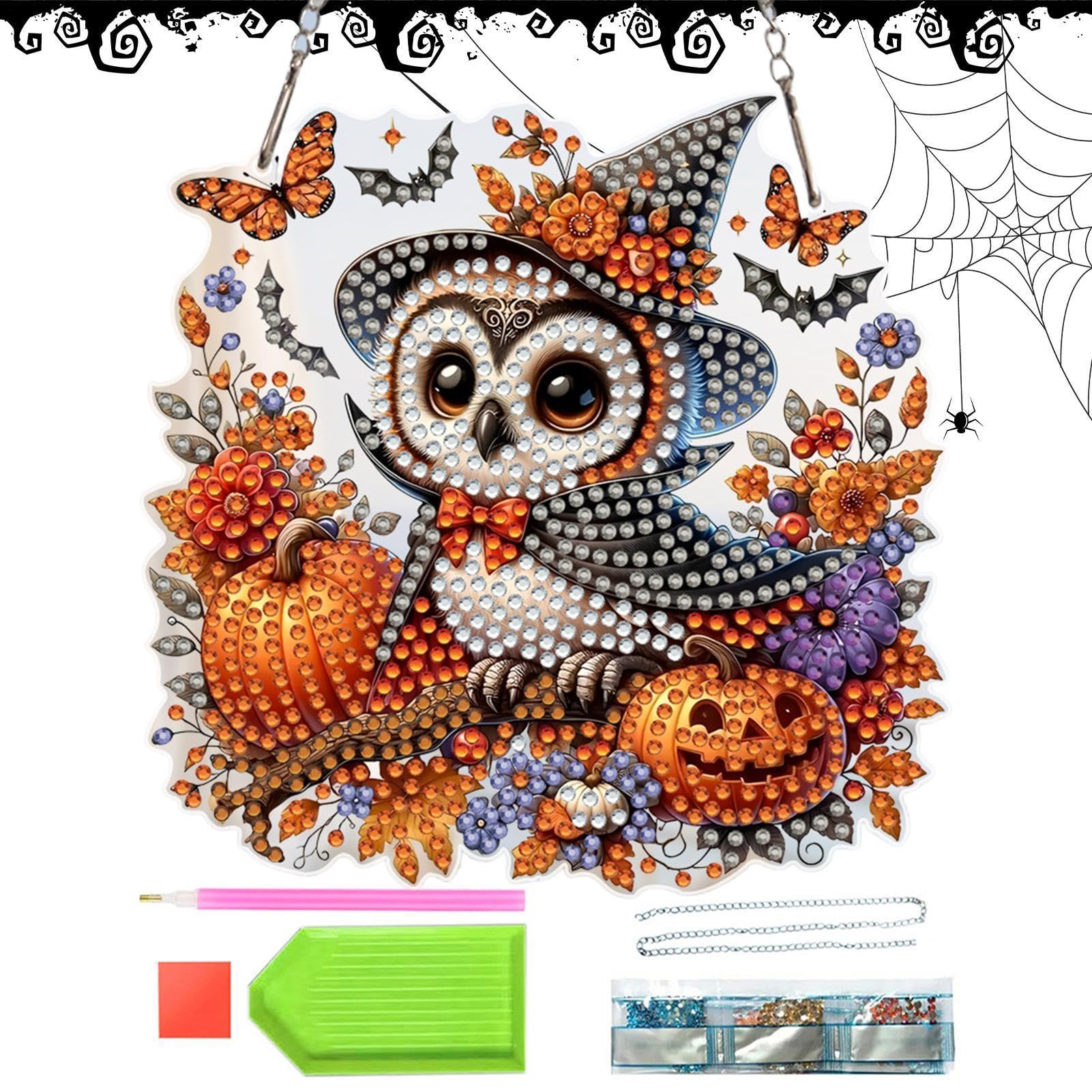 Kit de pintura con gemas decoracion de Halloween 2D para ventana y puerta interior