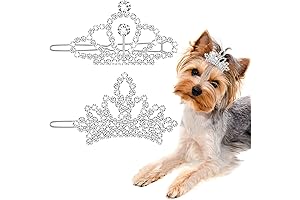 MTLEE 2 Pieces Dog Tiara Crown Hair Clips for Small Dogs