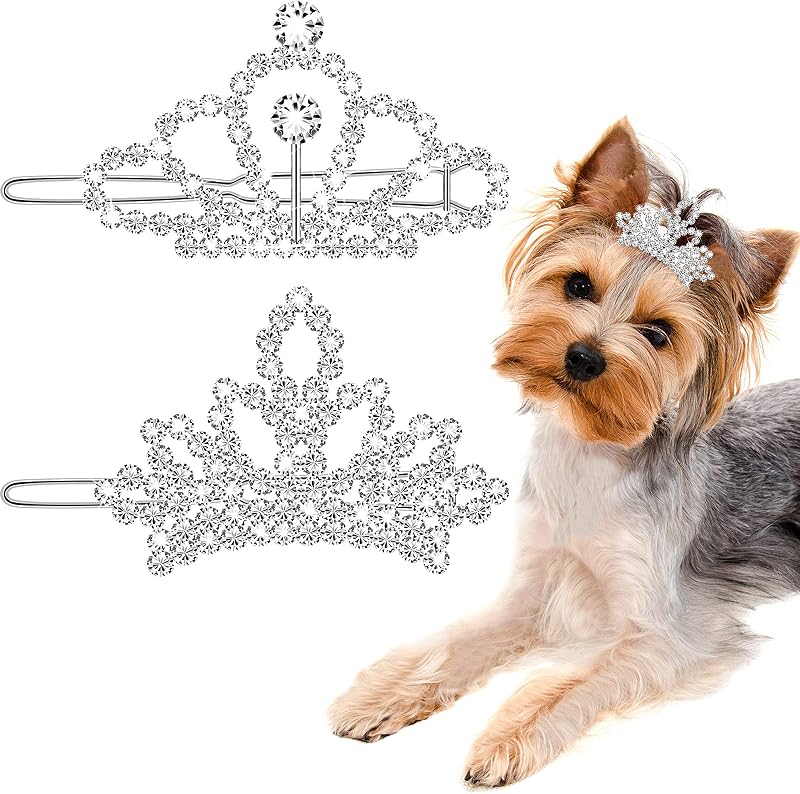 Presilhas de Coroa para Cães com Strass MTLEE, 2 Unidades