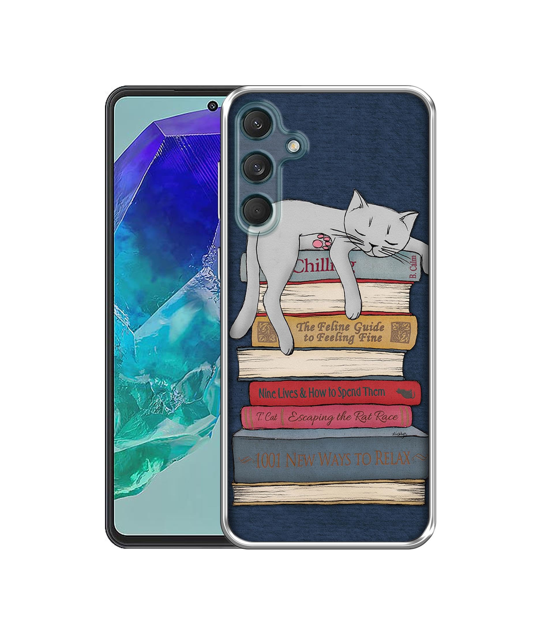 Casotec Cat Sleeping On The Books Design Printed Silicon Soft TPU Back Case Cover for Samsung Galaxy M55 5G / M55s 5G / F55 5G (B0D1724YM7) Amazon Price History, Amazon Price Tracker