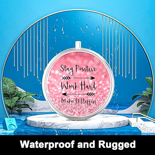 Miniatura 5 de Rouidr Pastillero, 3 compartimentos, caja de píldoras medicinales, pequeña caja de metal para viaje para bolso y bolsillo, plata, trabajo duro