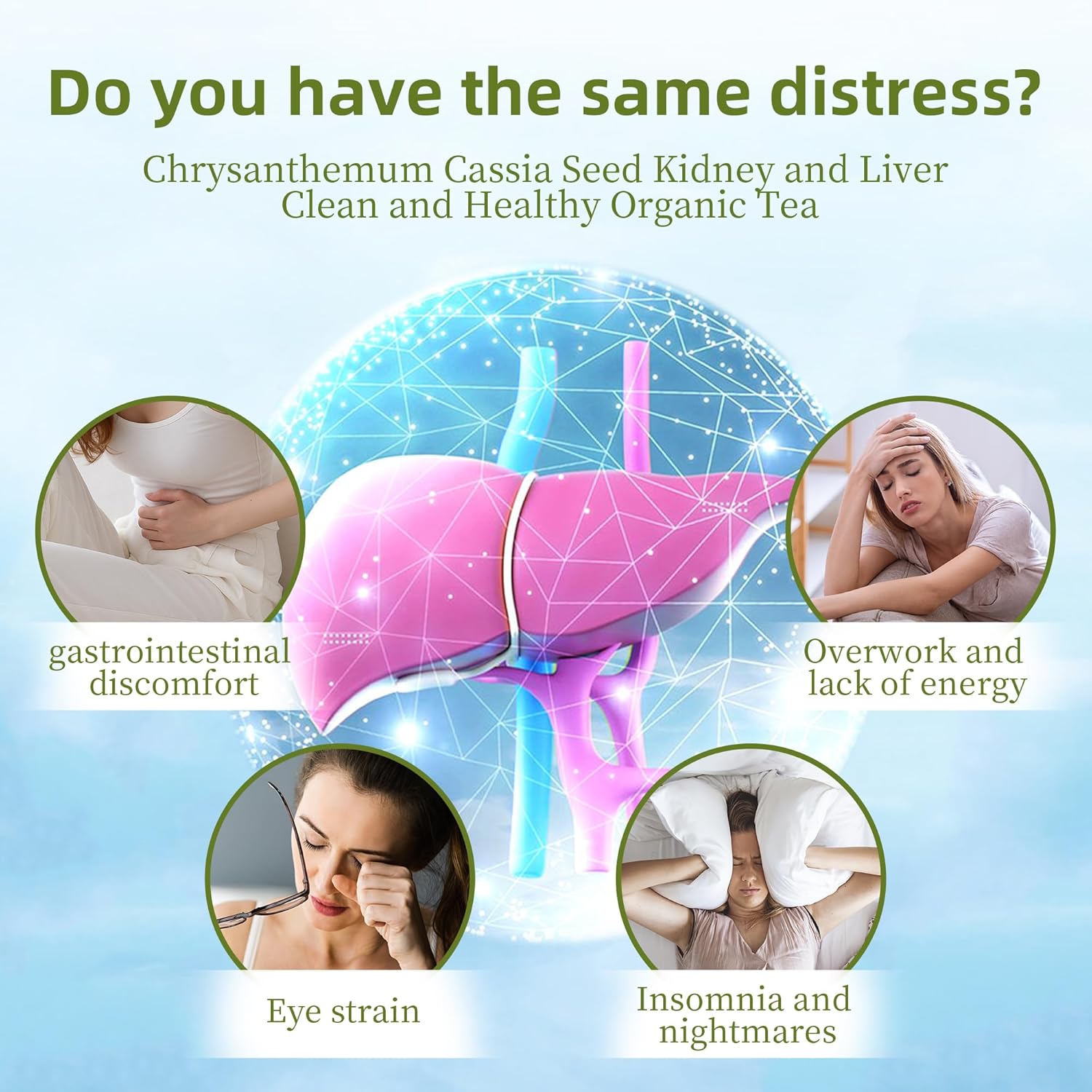 Chrysanthemum Tea Organic(200g, 8gx25bags) Liver Detox Cleanse Herbal Tea Natural Herbal Chrysanthemum Flowers,Goji Berries,Licorice,Bamboo Leaves,Cassia Seeds,Honeysuckle Flowers - Image 2