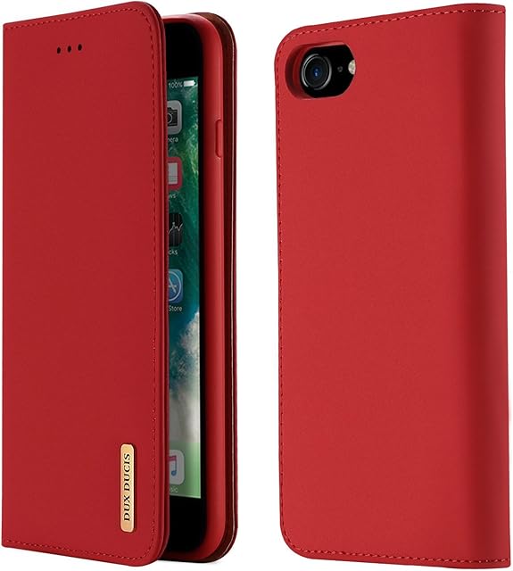 GANGXUN iPhone SE 2020 Case,iPhone 7/8 / SE 2022 Flip Folio Cover with Kickstand (Red)