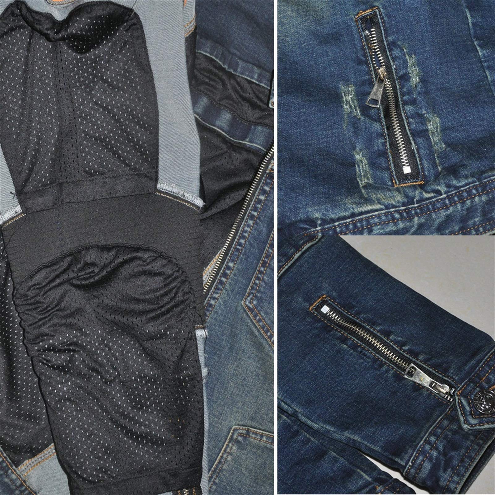 Chaqueta Vaquera con Equipo De Protección Chaqueta De Moto para Hombre La Malla De Ventilación 3D Se Utiliza para La Capa Exterior Y El Forro Interior. Equipo De Protección Extraíble