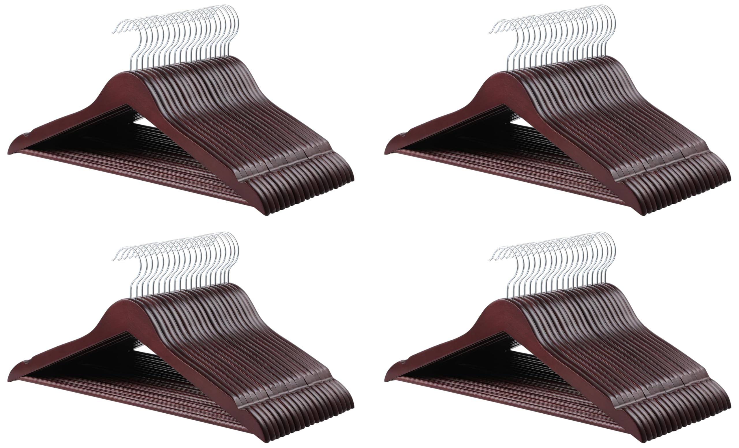 Amazon Basics Durable Wooden Suit Clothes Hangers - Cherry (Pack of 80)