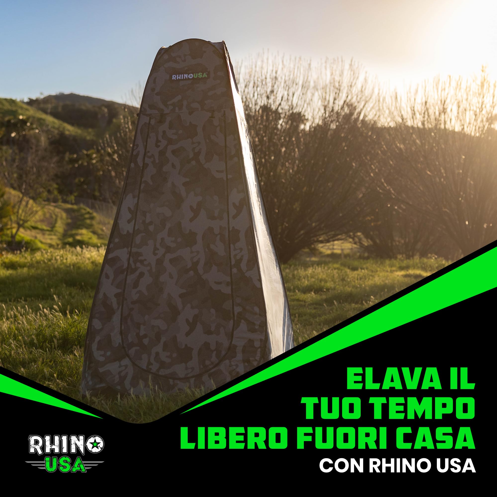 Rhino USA Tenda portatile pop up per cambiare privacy, doccia da campeggio all'aperto, toilette da campeggio, riparo dalla pioggia per spiaggia e campeggio, leggera e robusta, installazione istantanea