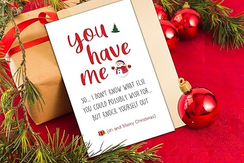 Miniatura 3 de Divertida tarjeta de Navidad para adulto para él Bf, You Have Me Hilarante regalo de felicitación de Navidad, tarjeta traviesa para el día de