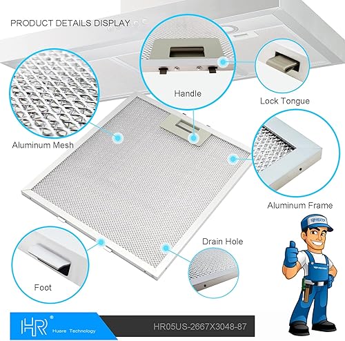 Miniatura 8 de Filtro de campana extractora W10169961A actualizado, filtro de ventilación de estufa, se adapta a Whirlpool, Ikea, Kitchen Aid, Jenn Air, filtros de