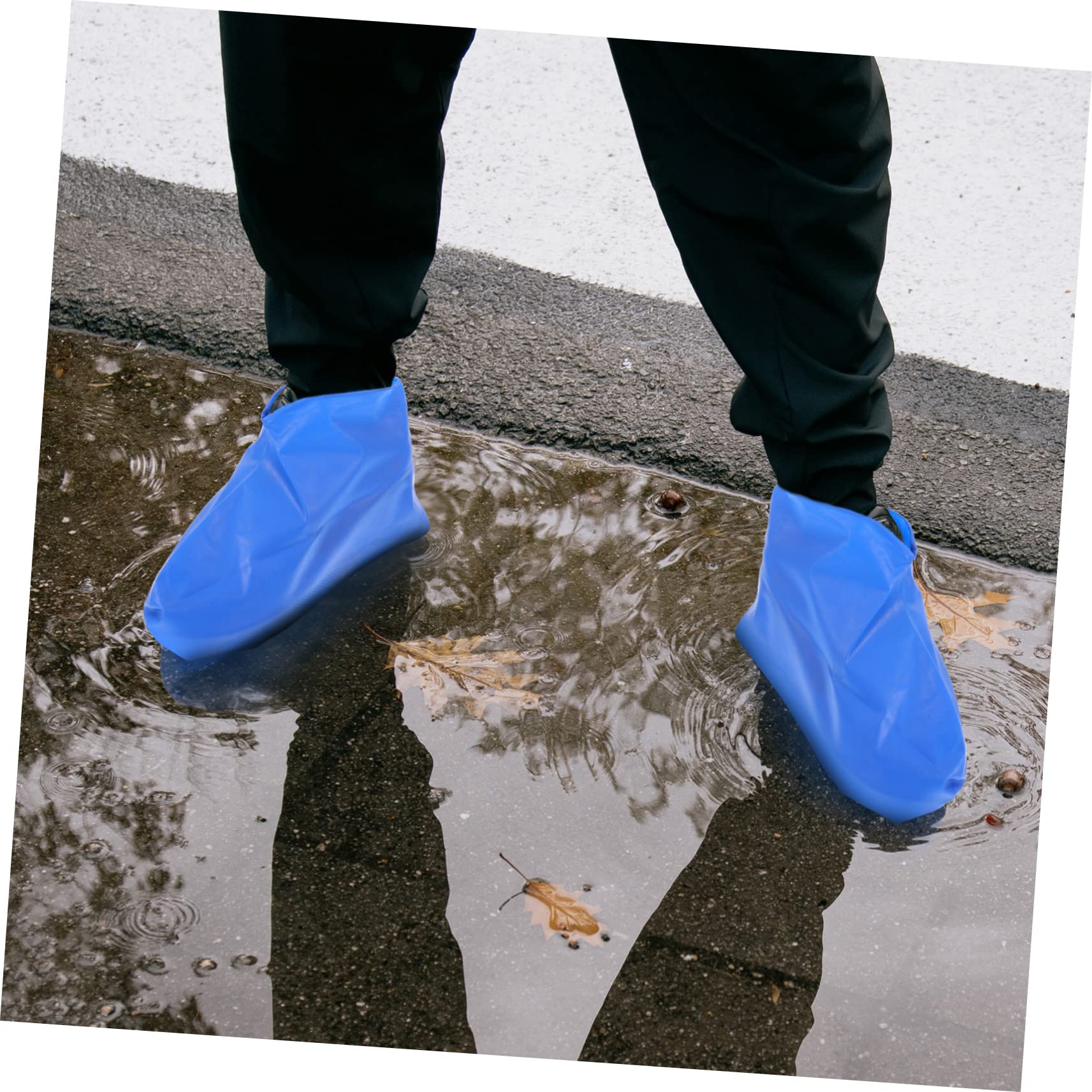 SOESFOUFU Practical Shoe Cover 2 Pairs Non Slip Reusable Rainproof Boot Protectors for Outdoor Use