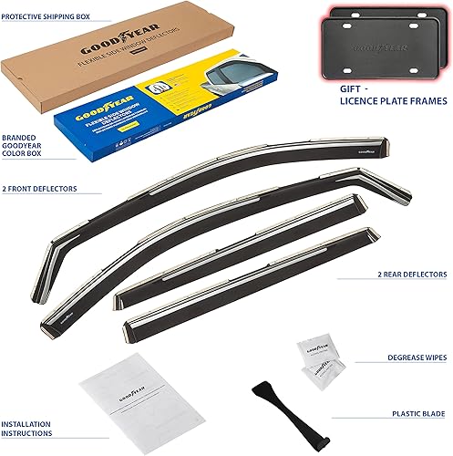 Miniatura 6 de Goodyear Shatterproof in-Channel Window Deflectors for Nissan Rogue 2014-2020, Window Visors for Cars, Car Accessories, Rain Guards, Vent Deflector,
