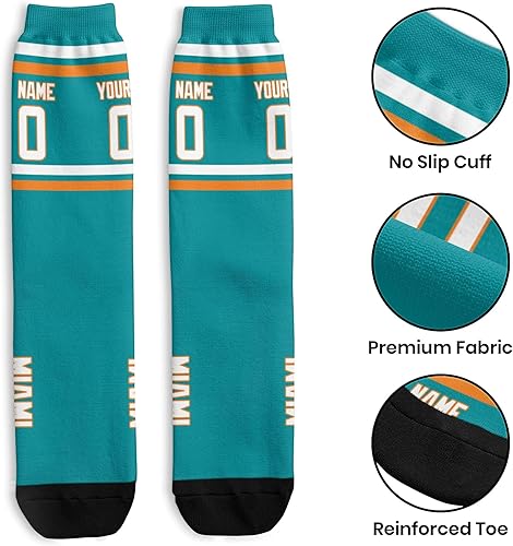 Miniatura 7 de Calcetines personalizados para hombre, número y nombre de los fanáticos del fútbol, regalos personalizados para hombres y mujeres