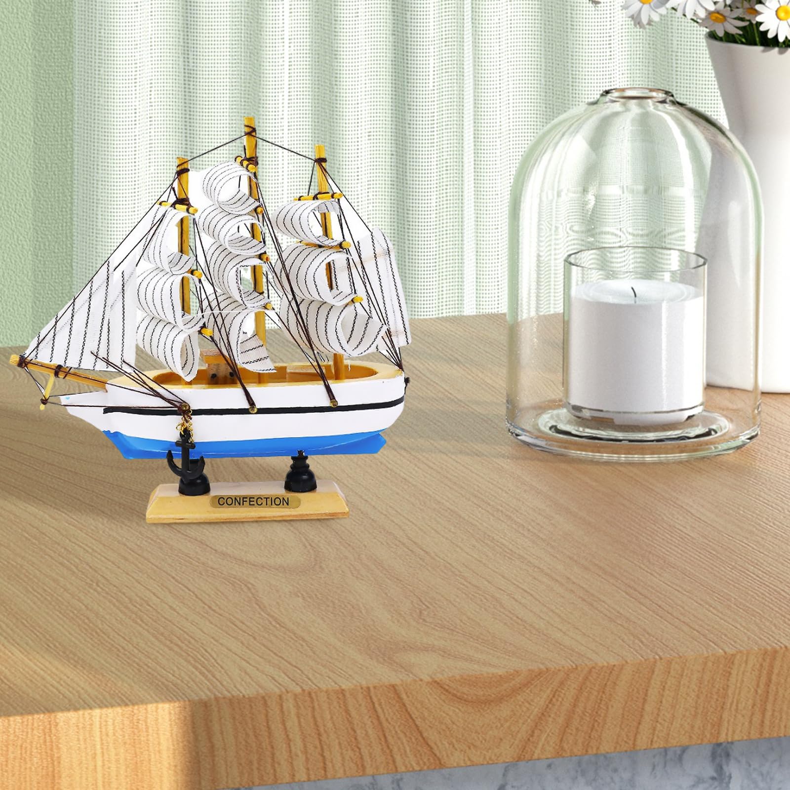 Modèle de Voilier Miniature en Bois 16cm Fahibin