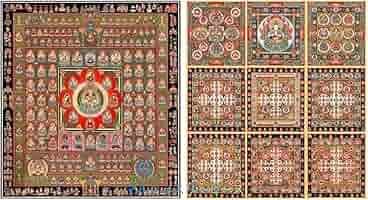 Amazon.co.jp: 曼荼羅金剛界曼荼羅 胎蔵界曼荼羅 掬水 密宗重宝