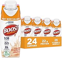 Vista 1 de BOOST Bebida nutricional muy alta en calorías, fresa cremosa, 8 onzas líquidas (paquete de 24)