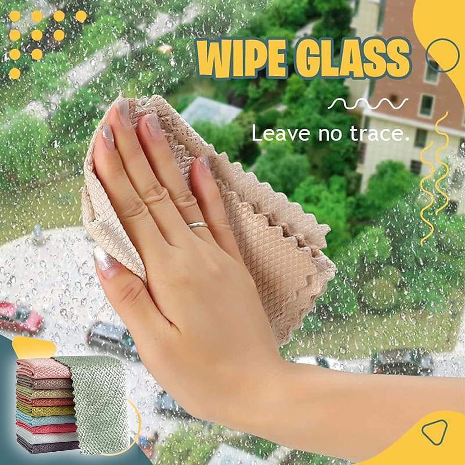 Tenacitee Fish Scale Microfiber Polishing Cleaning Cloth, Reusable Microfiber Glass Scrubbing Cloth & Polishing Cloth & Nanoscale Cleaning Cloth (30CM40CM10PCS)
