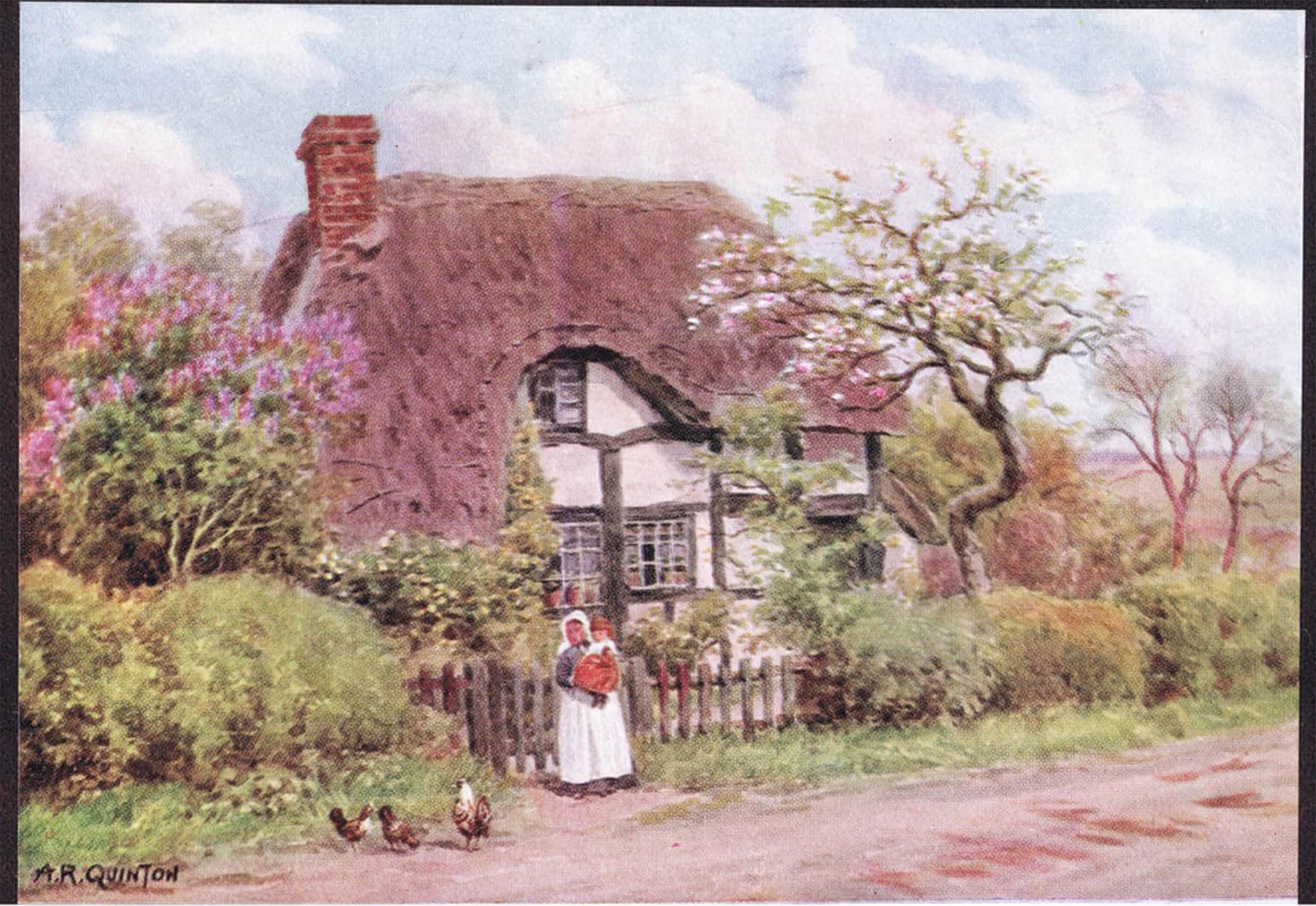 Posteriik No Frame Vintage Print Pop Art Landscape Artwork Lilac And Blossoms Harvington By Alfred Robert Quinton Art Prints For Office Home Decor 60X90cm