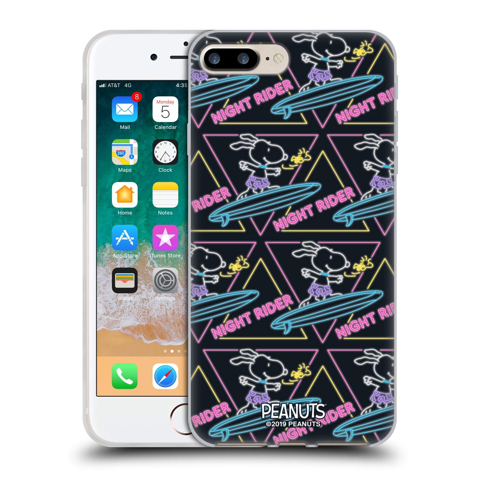 Head Case Designs Licenza Ufficiale Peanuts Pilota Notturno Snoopy Aloha Disco Custodia in Gel [Grado Militare] Compatibile con Apple iPhone 7 Plus/iPhone 8 Plus E Compatibile con MagSafe