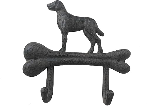 Miniatura 1 de Comfy Hour Perchero de pared de hierro fundido de 7.09 pulgadas para perro sobre hueso, colgador de pared resistente, reciclado, negro, colección