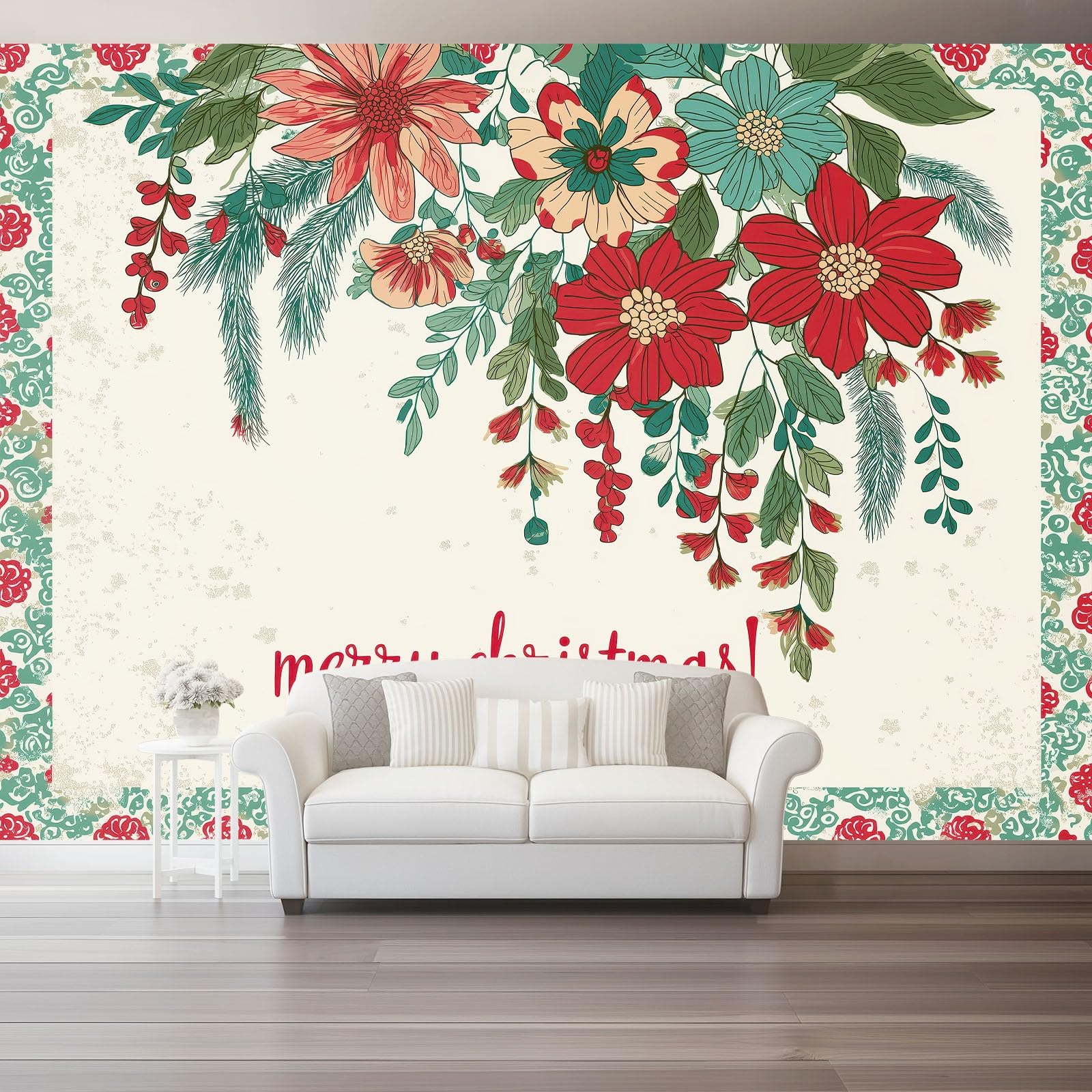 Vintage Illustration Style Wandtapete, 350x256 cm (W x H)