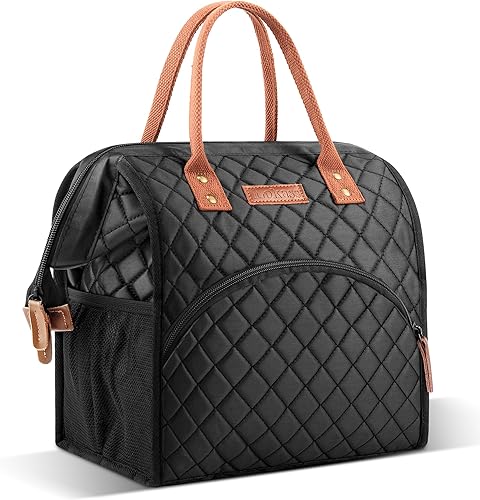 LOKASS - Lonchera térmica con apertura amplia, gran capacidad para bebidas y snacks, organizador de nailon durable y térmico con correa de hombro