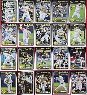 San Diego Padres 2024 Topps Complete Mint 20 Card Hand Collated Team Set Featuring Manny Machado, Yu Darvish, Xander Bogaerts, Fernando Tatis Jr and a Matt Waldron Rookie Card Plus