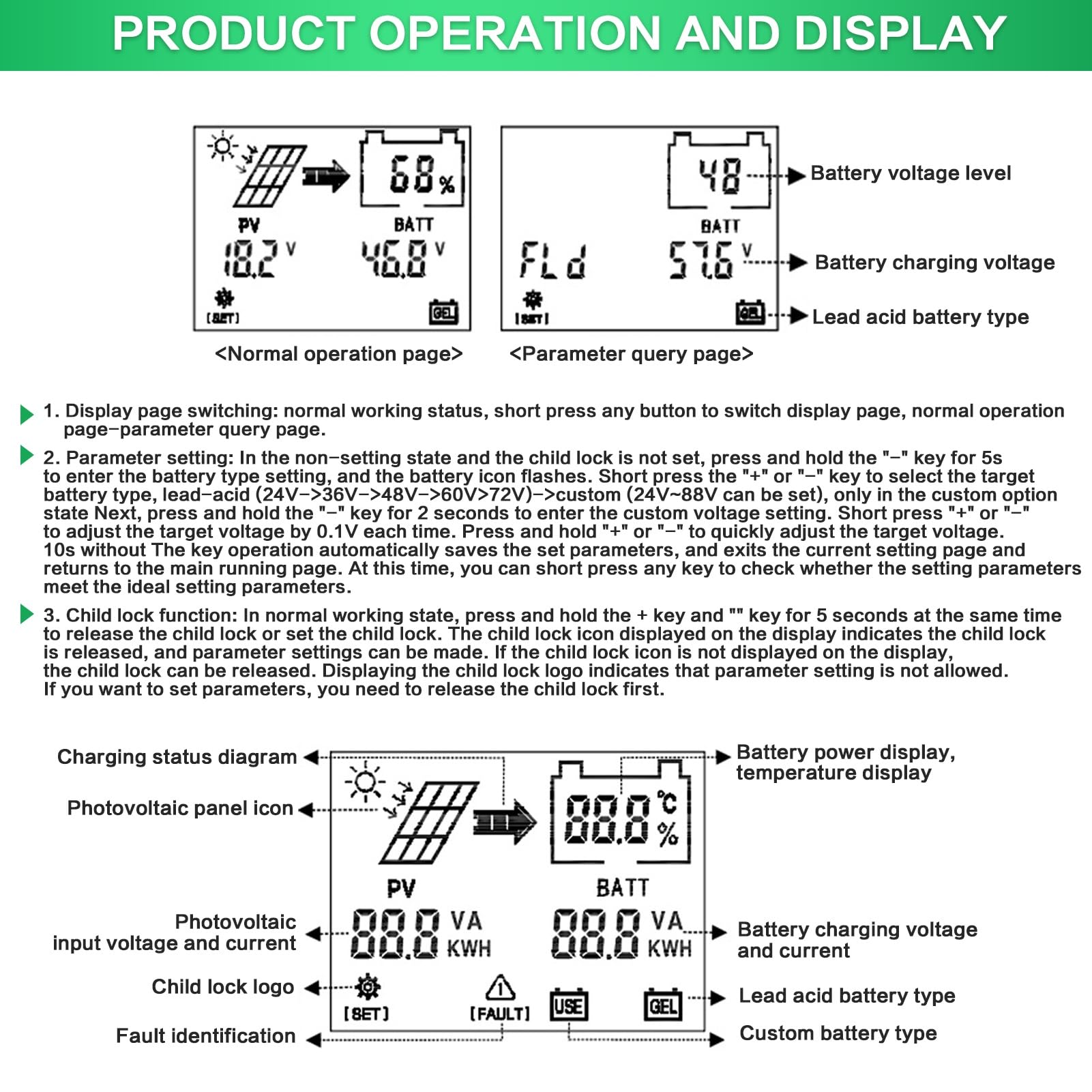 Jadeshay MPPT Boost Solarladeregler, Solarladeregler MPPT Boost Solar Charge Controller 400W 24V 36V 48V 60V 72V Spannungsregler für Elektrofahrzeuge