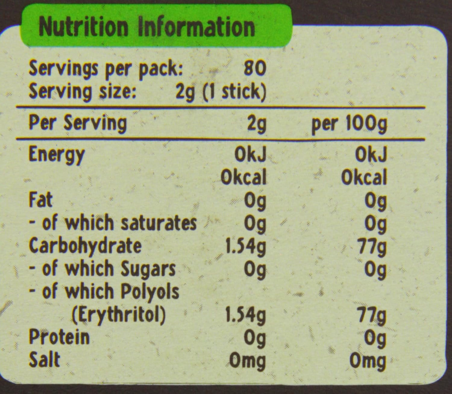 NATIVA Stevia Sweetener 80 Sticks, 160 GR