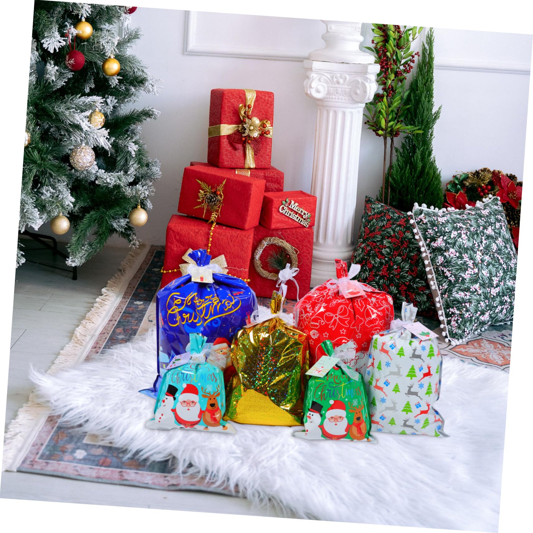 Didiseaon 2 Set Sacchetto di Natale festa di vacanza caramelle natalizie regali sacchetti per cioccolatini natale sacchetti cioccolatini natale sacchetto confetti confetti