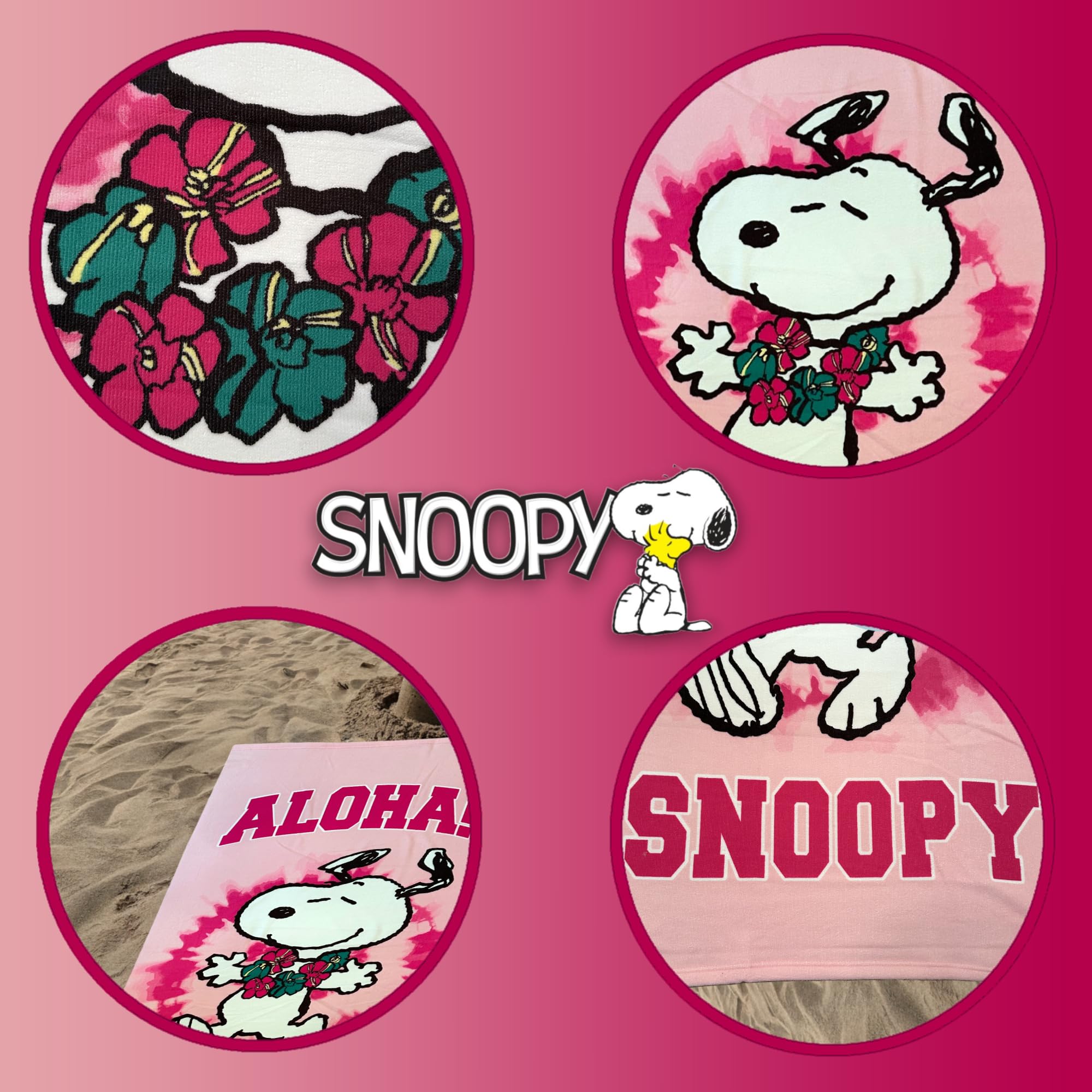 Serviette Snoopy Peanuts 70x140 Cm - 100% Polyester, Douce, Séchage Rapide - Pour Plage, Piscine, Enfant