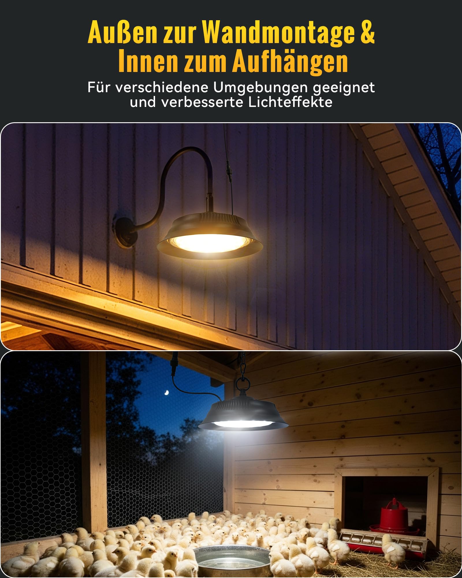 Solar LED Lampe Außen, Hängelampe & Wandleuchte mit Fernbedienung, 3 Farbtemperaturen, 5000mAh Akku, 10–12h Leuchtdauer, IP65 Wasserdicht für Gartenhaus, Schuppen, Garage, Stall, Terrasse