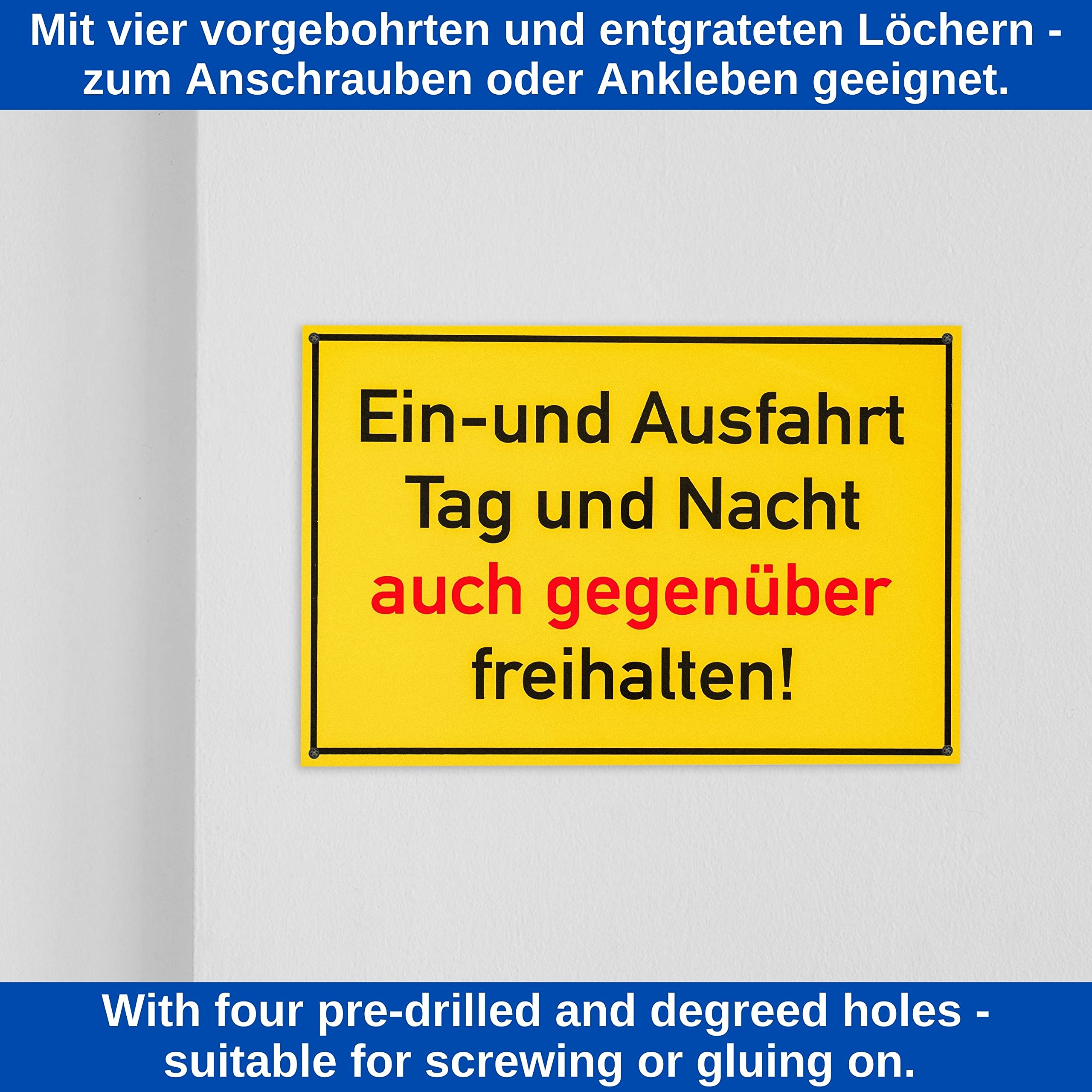 Schild 'Ein- Und Ausfahrt Freihalten' – 30x20 Cm, Weißes PVC-Schild Mit UV-Schutz, Wetterfest