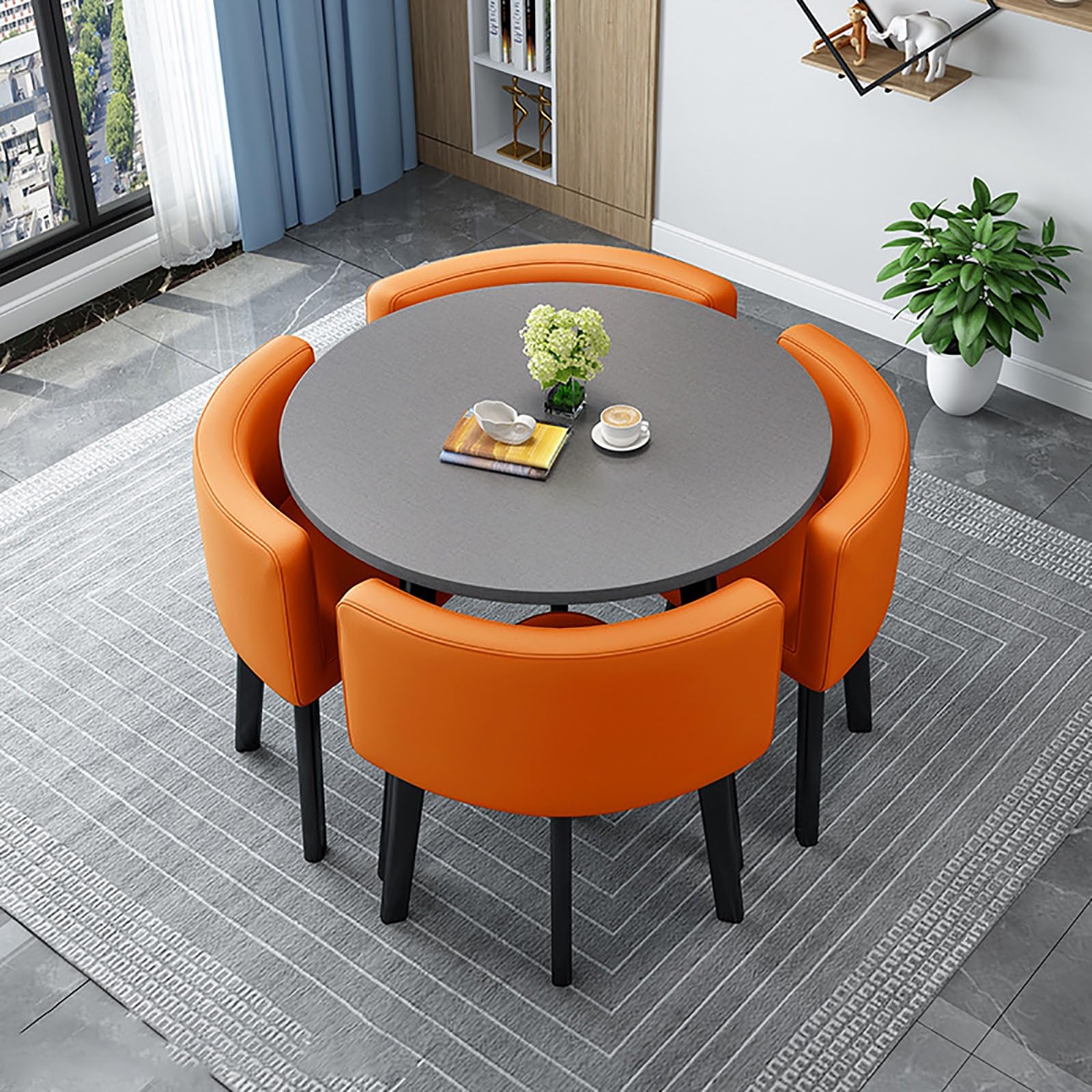 MYUYEE 3-Seat Waiting Room Bench, Office Guest Reception Chair With Backrests And Armrests, Cold-Rolled Steel E, Ideal For Airport Market Bank Salon (Orange-80Cm/31.5In)