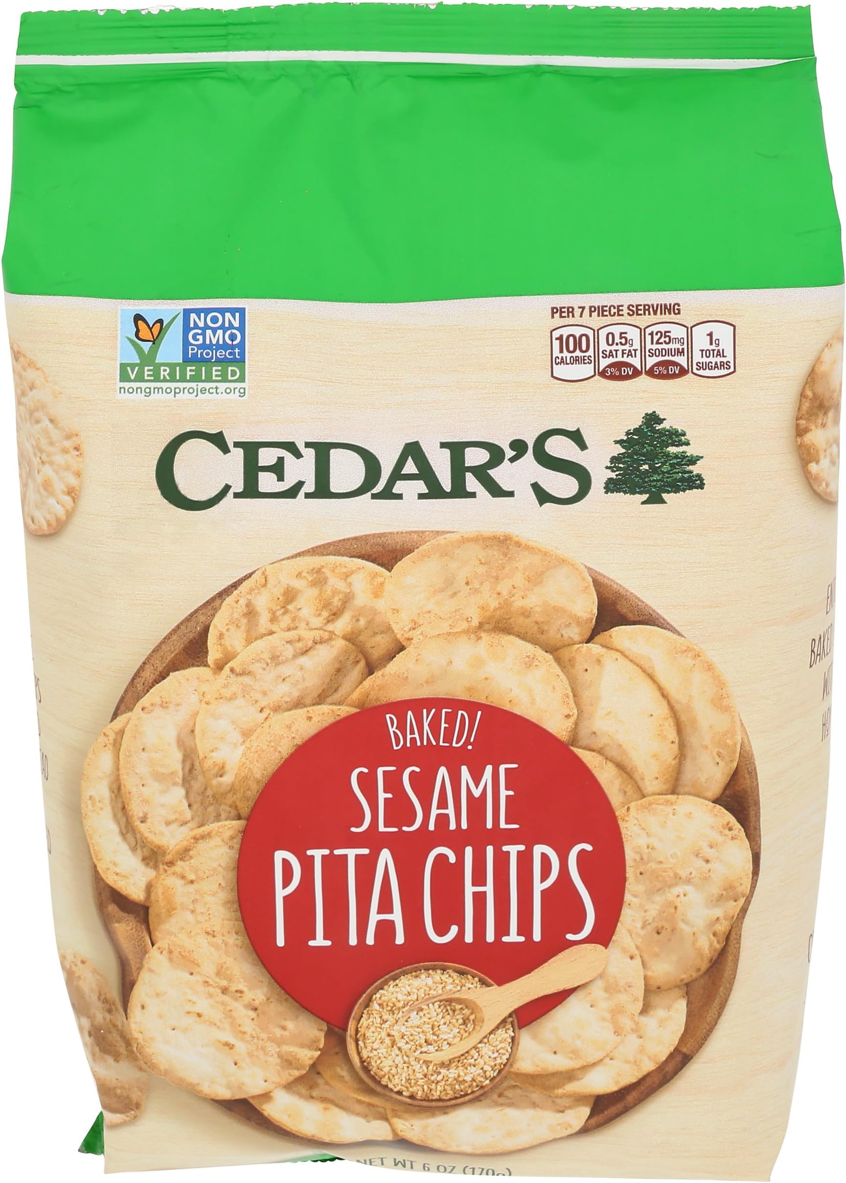 CEDARS MEDITERRANEAN FOOD Sesame Pita Chips, 6 OZ