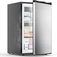 COWSAR 3.0 Cu Ft Compact Upright Freezer - Adjustable Thermostat, Removable Shelves, Reversible Door for Dorm, Apartment, Office