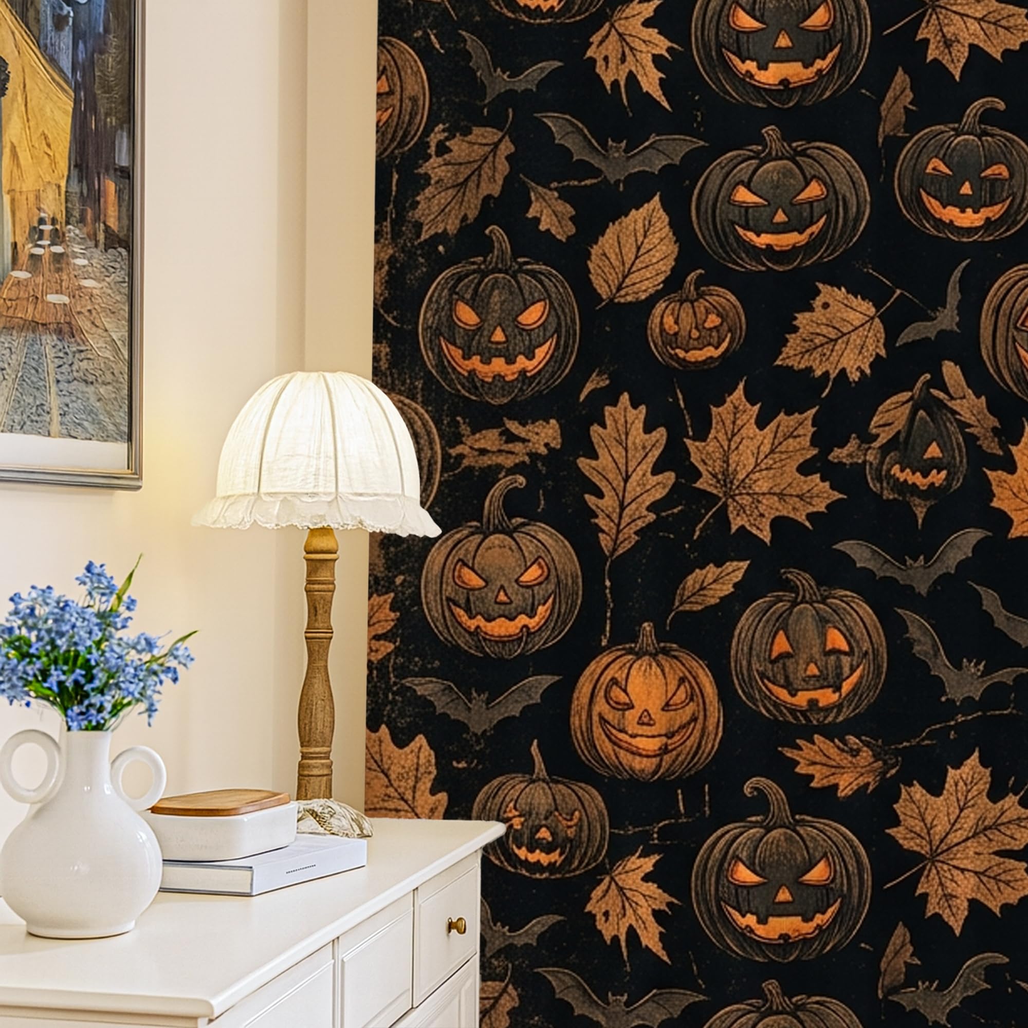 Rideaux occultants Halloween pour chambre d'enfant et soirée cinéma