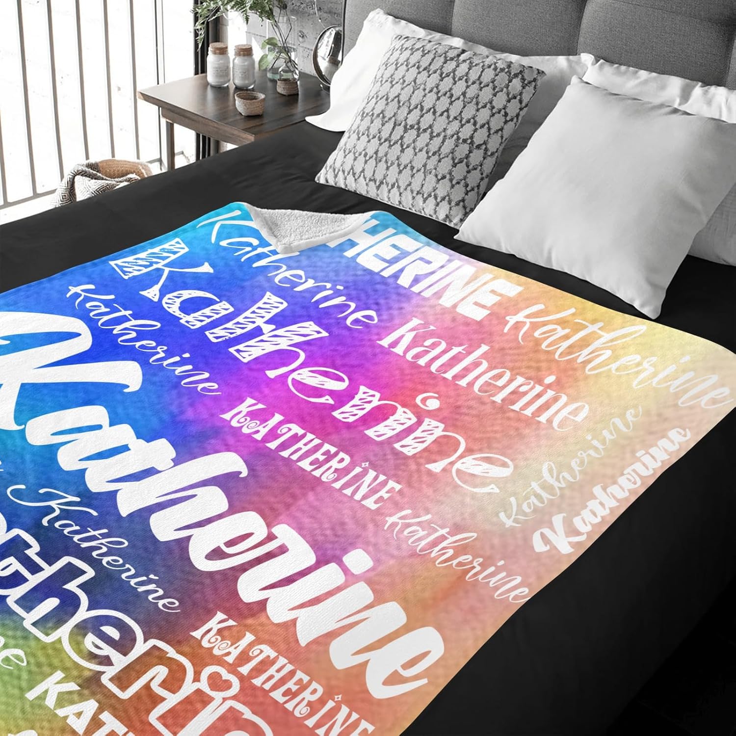 Personalized Blanket Custom Baby Blanket with Name Personalized Name Blanket for Adults Kids Family (Color-16, 60 x 80)