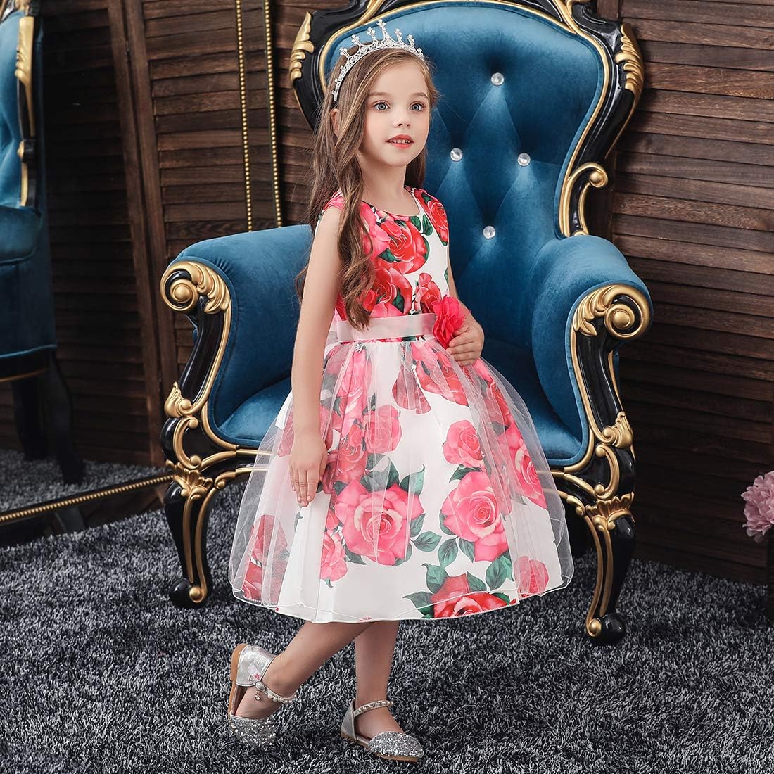 Girl Dress Kids Ruffles Lace Party