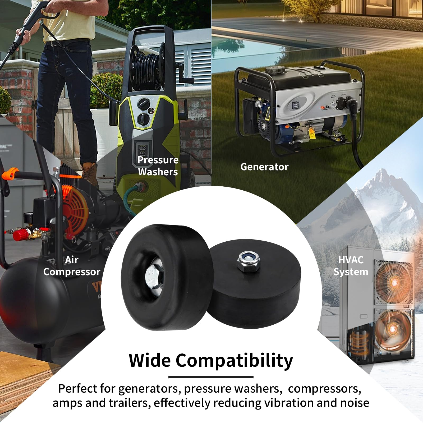 Anti Vibration Rubber Feet - Reduce Noise & Protect Equipment -7