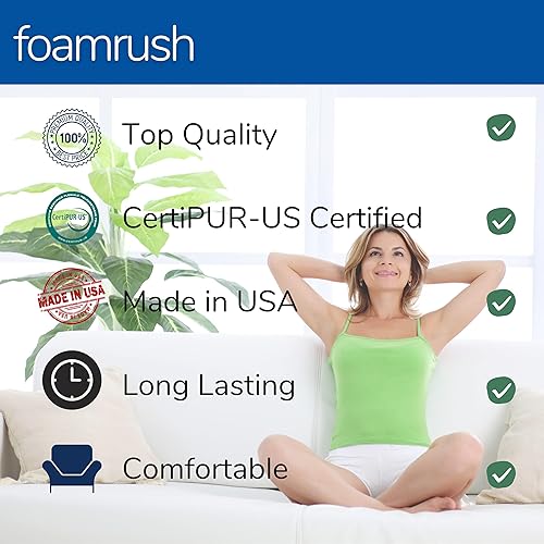Vista 26 de FoamRush Cojín de espuma para tapicería de alta densidad de 4 x 22 x 24 pulgadas, espuma cuadrada para sillas de comedor, reemplazo de cojín