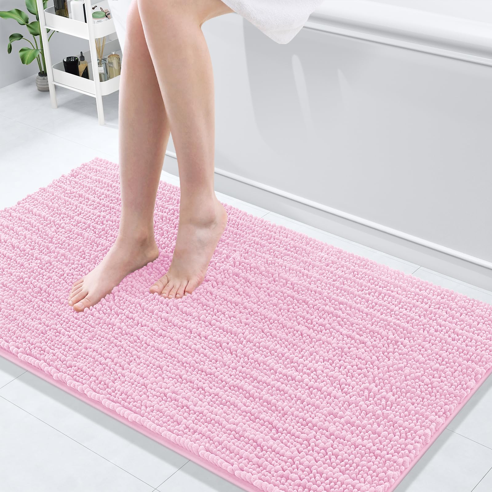 Arotive Luxury Chenille Bathroom Rug Mat, Extra Soft Thick Absorbent Shaggy Bath Rugs, Non-Slip Machine Wash Dry, Plush Bath Mats for Bathroom, Shower